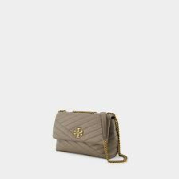 NWT Tory BURCH KIRA CHEVRON CLUTCH grey heron - Picture 2 of 4